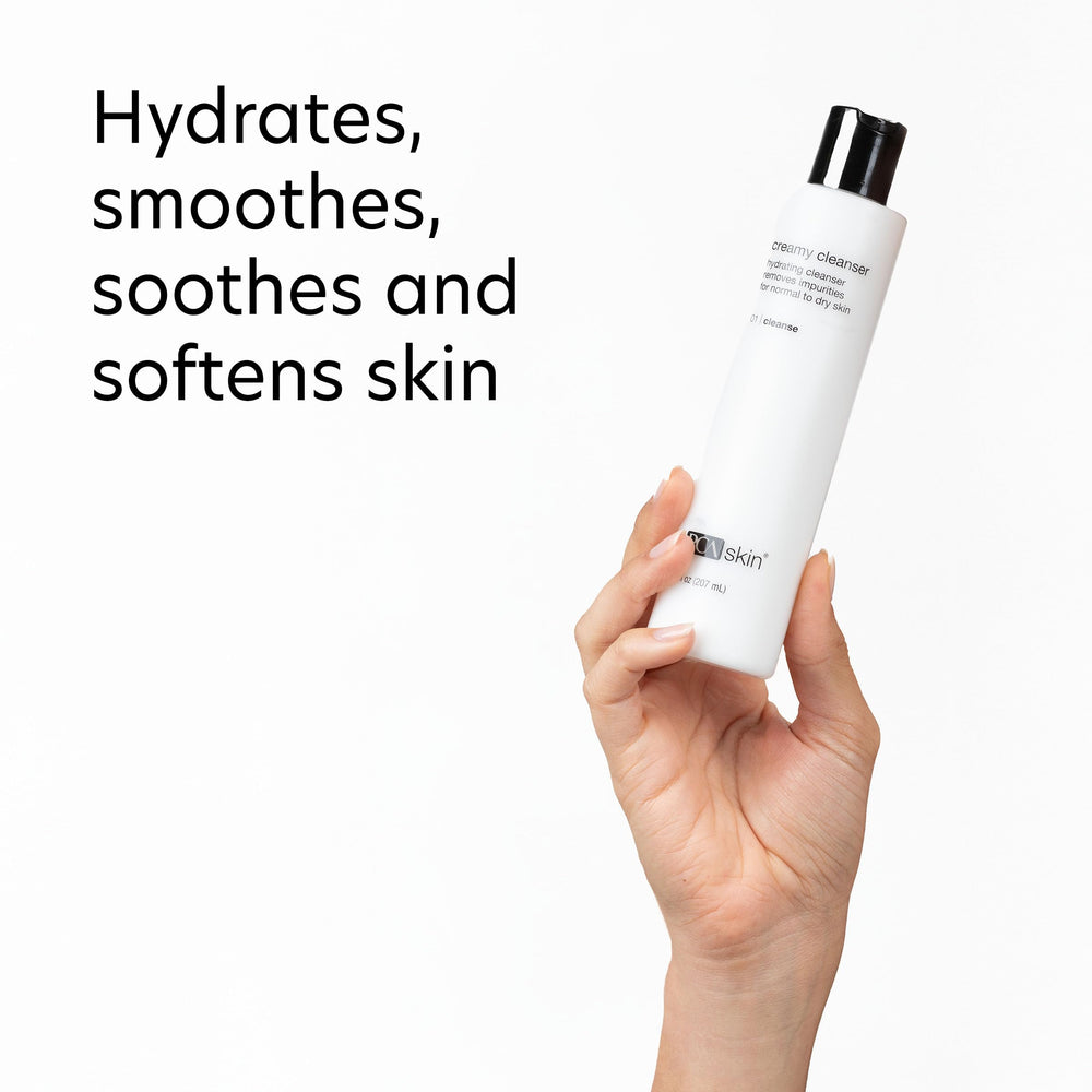 PCA SKIN Creamy Moisturizing Face Cleanser creamy texture emphasizes rich comfort while cleansing.