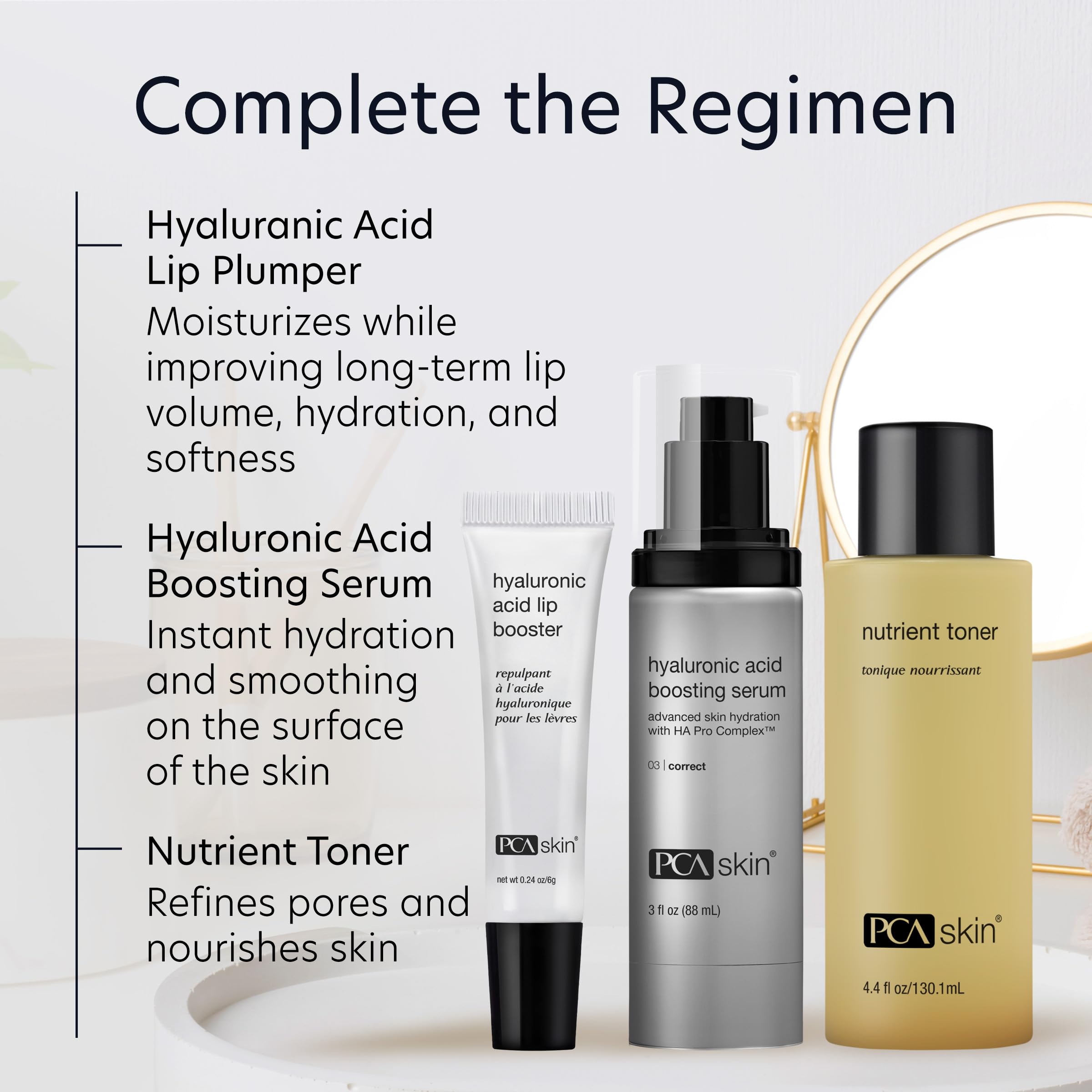 PCA SKIN daily skincare routine setup image suggests routine-friendly cleansing.