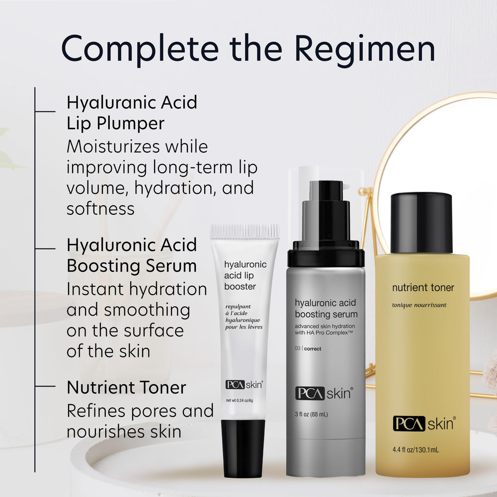 PCA SKIN daily skincare routine setup image suggests routine-friendly cleansing.