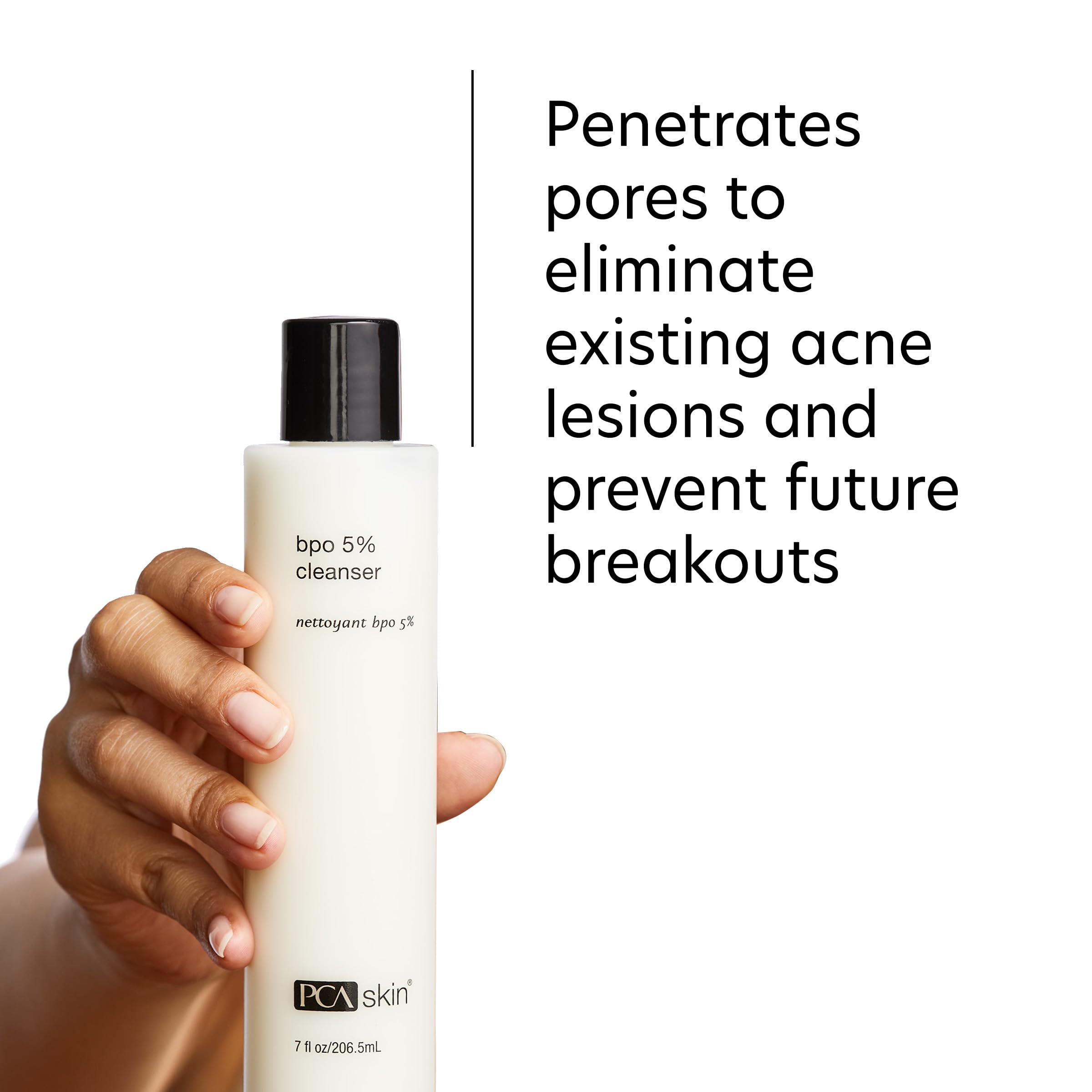 PCA SKIN gentle exfoliation visual shows mild foam for skin-smoothing cleansing.