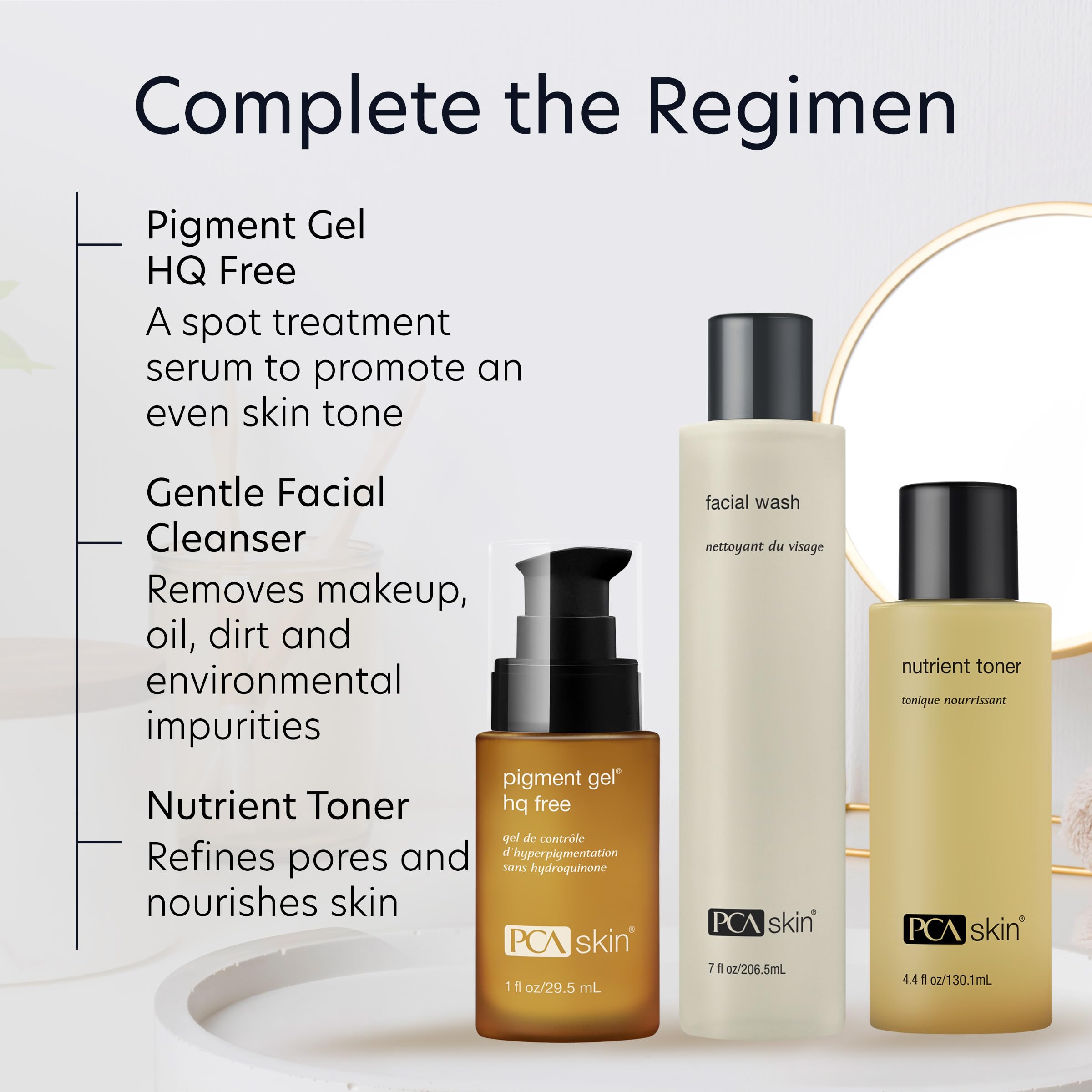 PCA SKIN Pigment Gel packaging showing hydroquinone-free formula