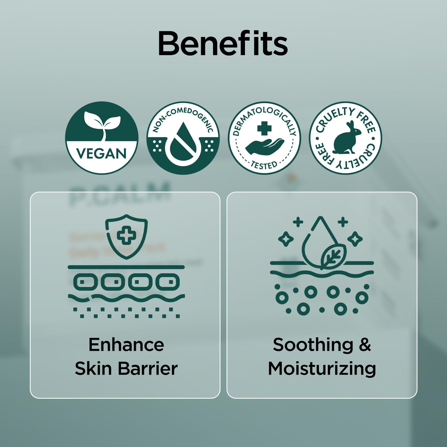 P.CALM Barrier Cycle daily sheet mask lyocell fabric close-up demonstrates breathable vegan material.