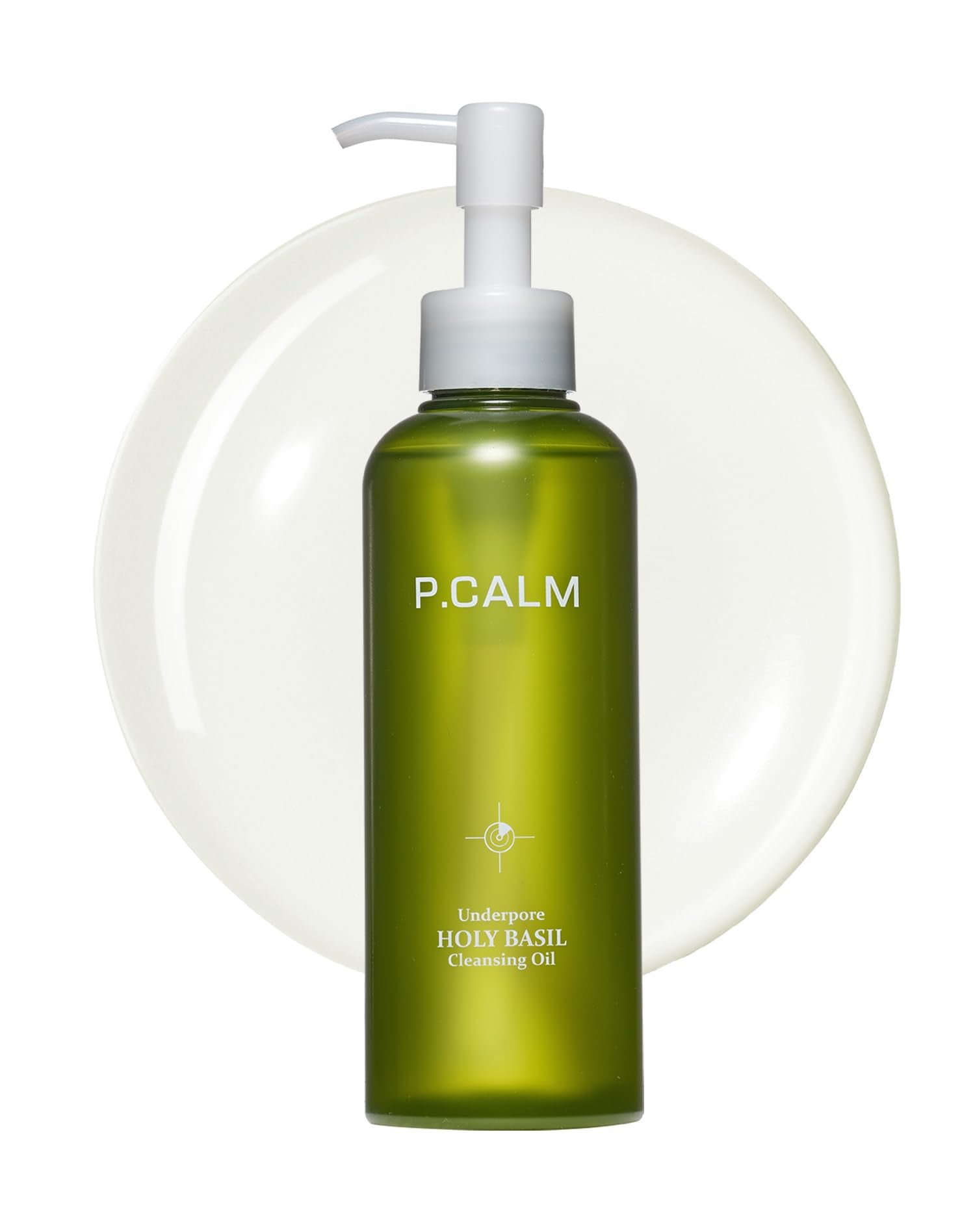 P.CALM Underpore cleansing oil bottle shows deep pore cleansing for clearer skin.