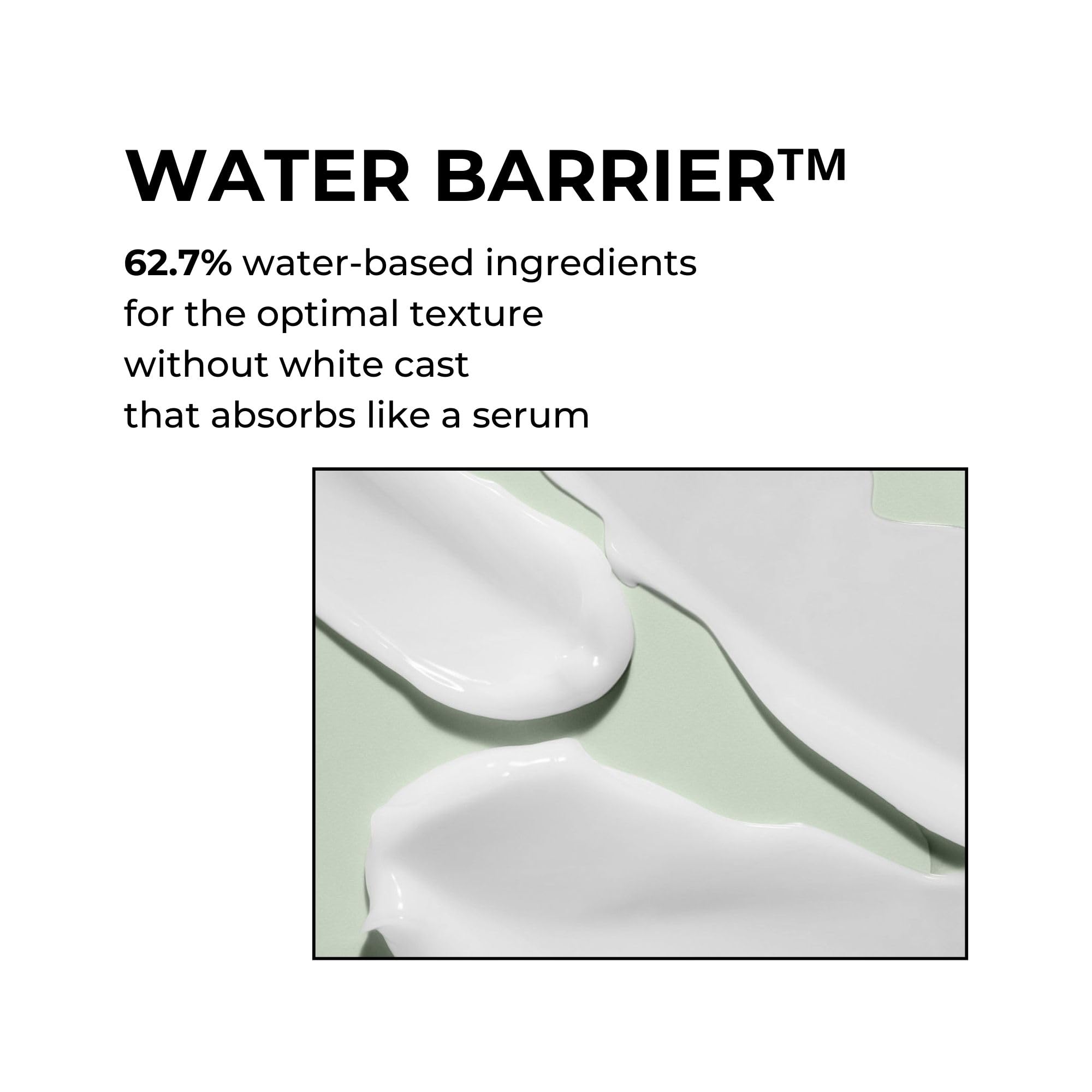 P.CALM Water Barrier Sun Cream bottle with SPF details for daily routine.