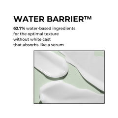 P.CALM Water Barrier Sun Cream bottle with SPF details for daily routine.