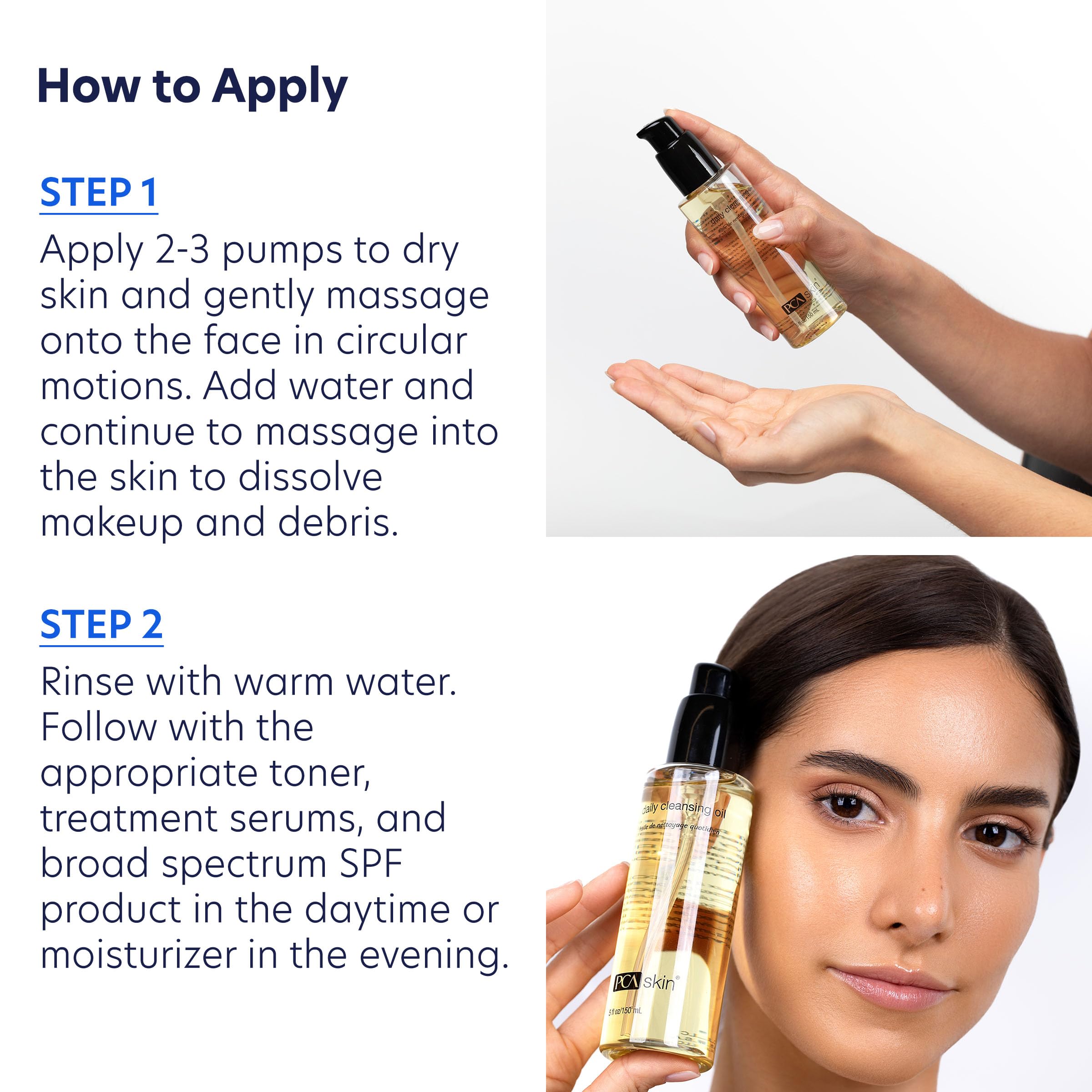 PCA SKIN Daily Cleansing Oil grape seed and sweet almond oils close-up.
