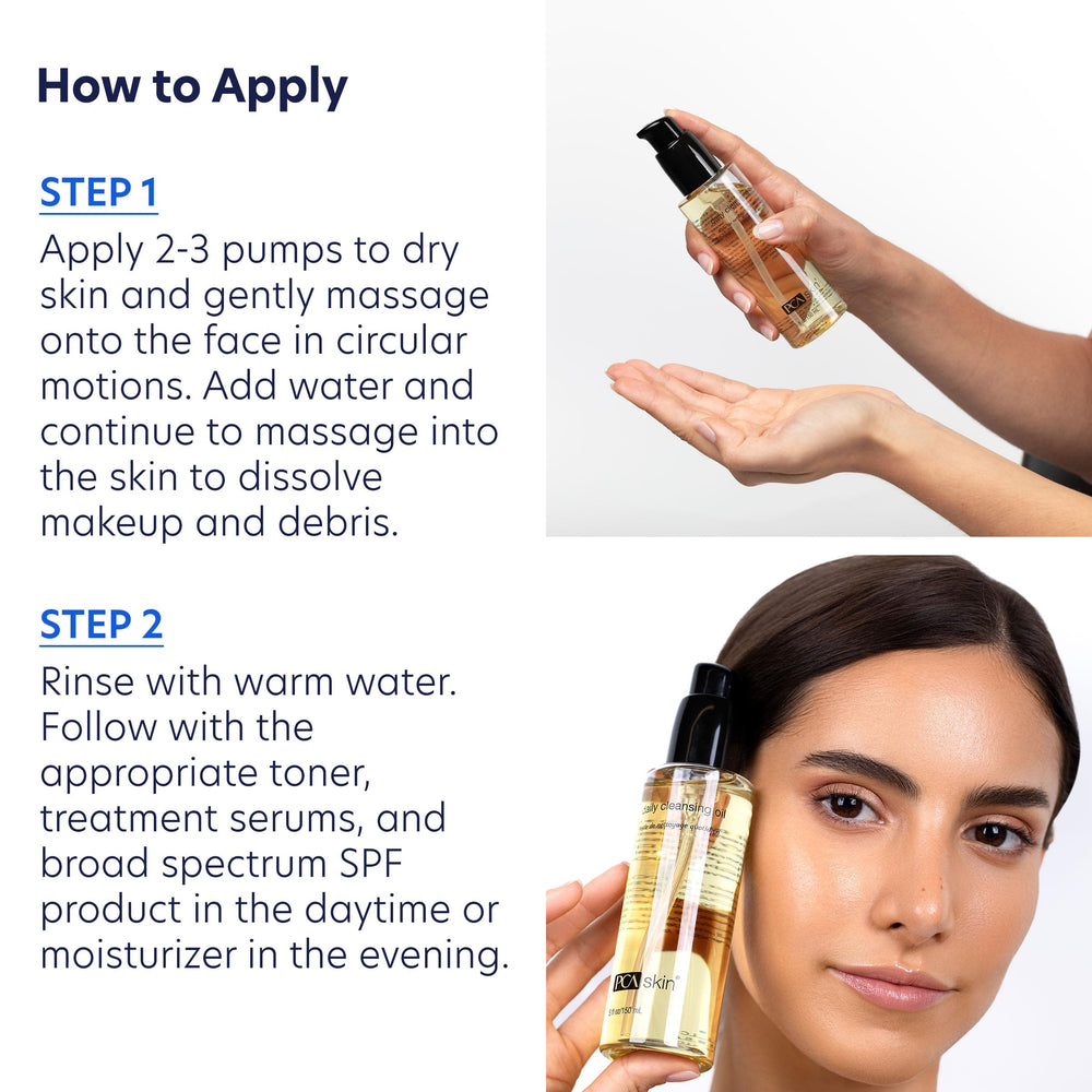 PCA SKIN Daily Cleansing Oil grape seed and sweet almond oils close-up.