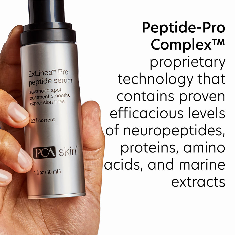 PCA SKIN ExLinea Pro texture shot shows hydrating serum for plump skin.