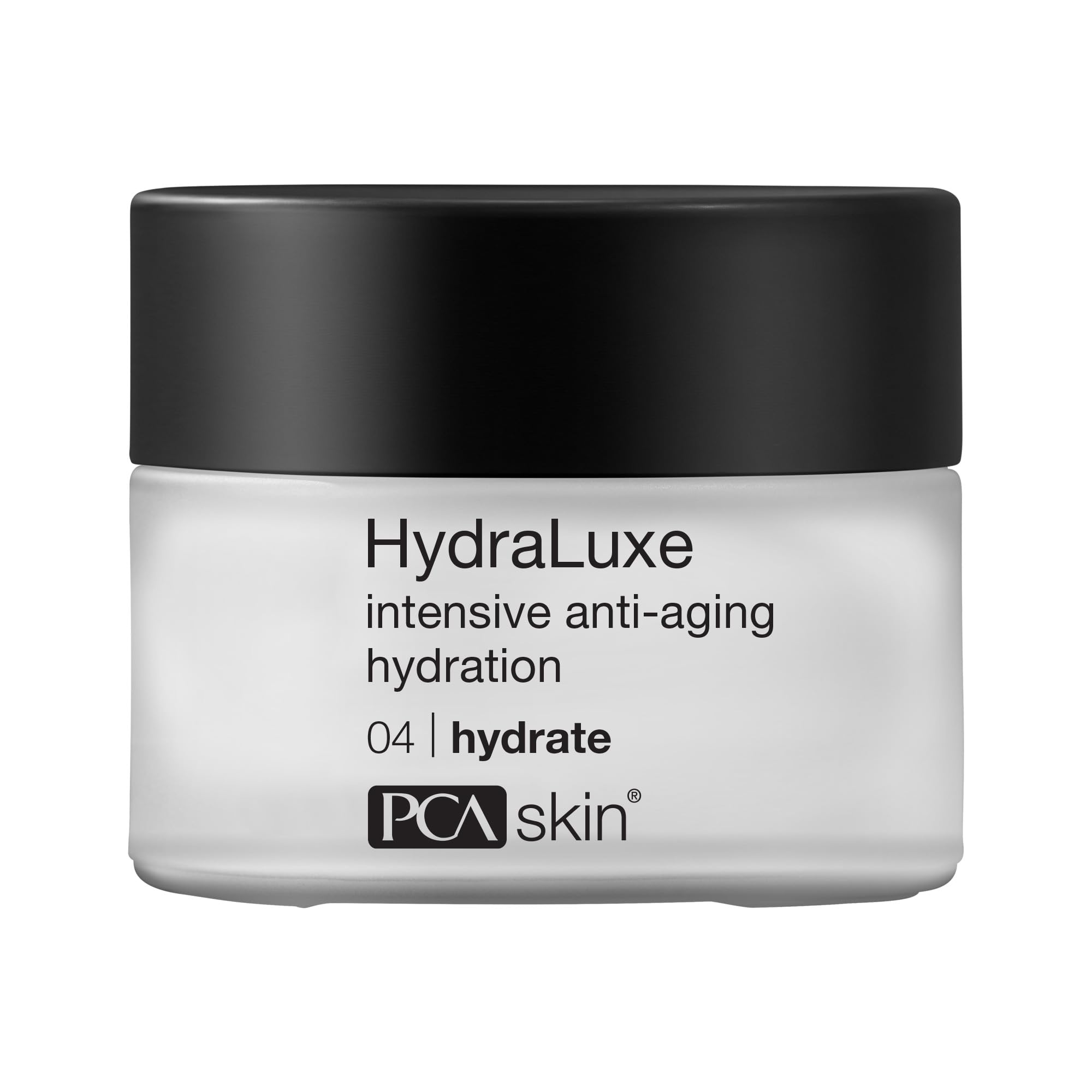 PCA SKIN HydraLuxe anti-aging cream jar front reveals rich hydration.