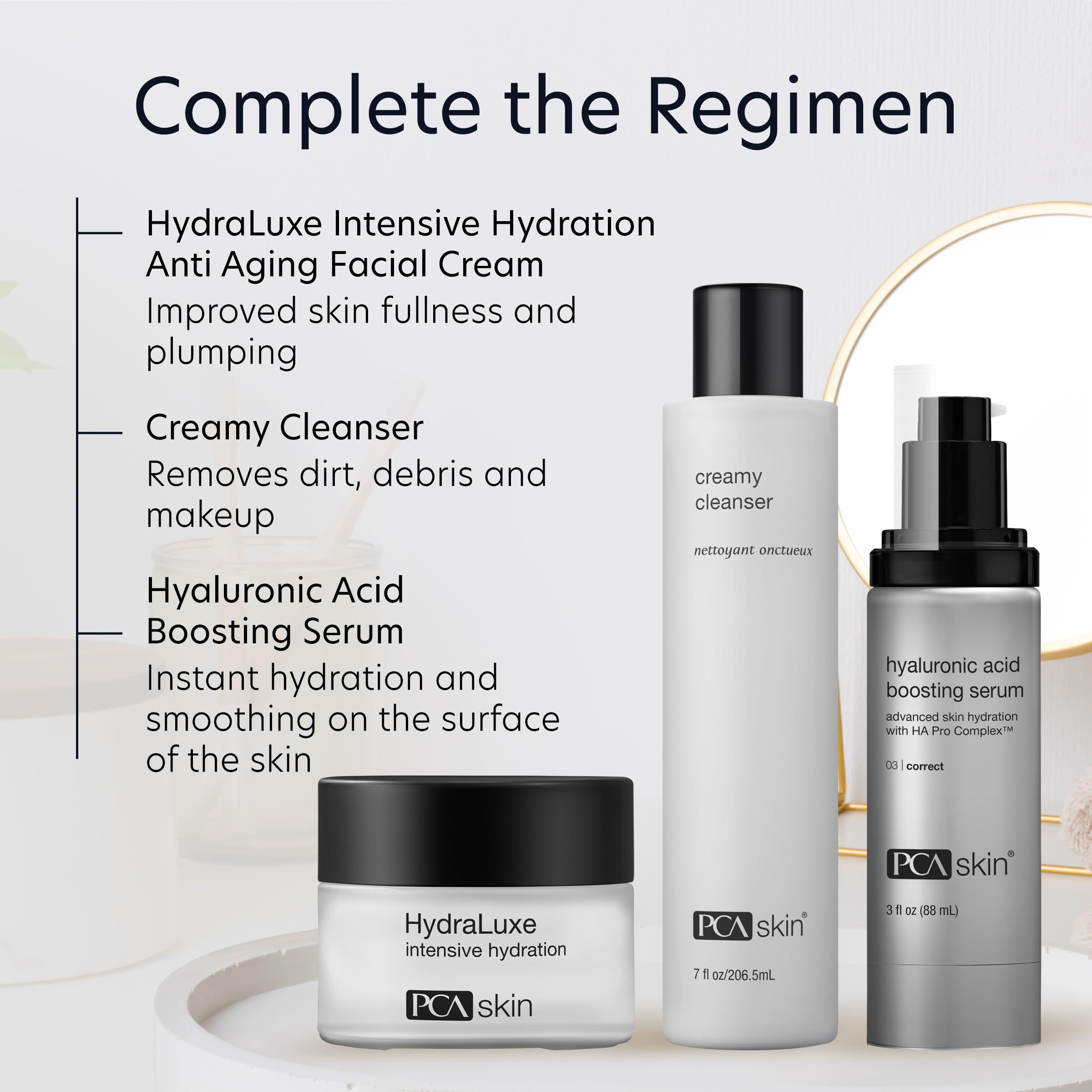 PCA SKIN HydraLuxe envase de 1,8 onzas, práctico para rutina diaria.
