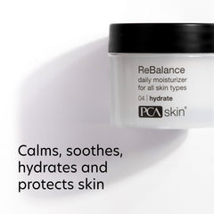 PCA SKIN ReBalance texture swatch demonstrates feather-light absorption for daily use.