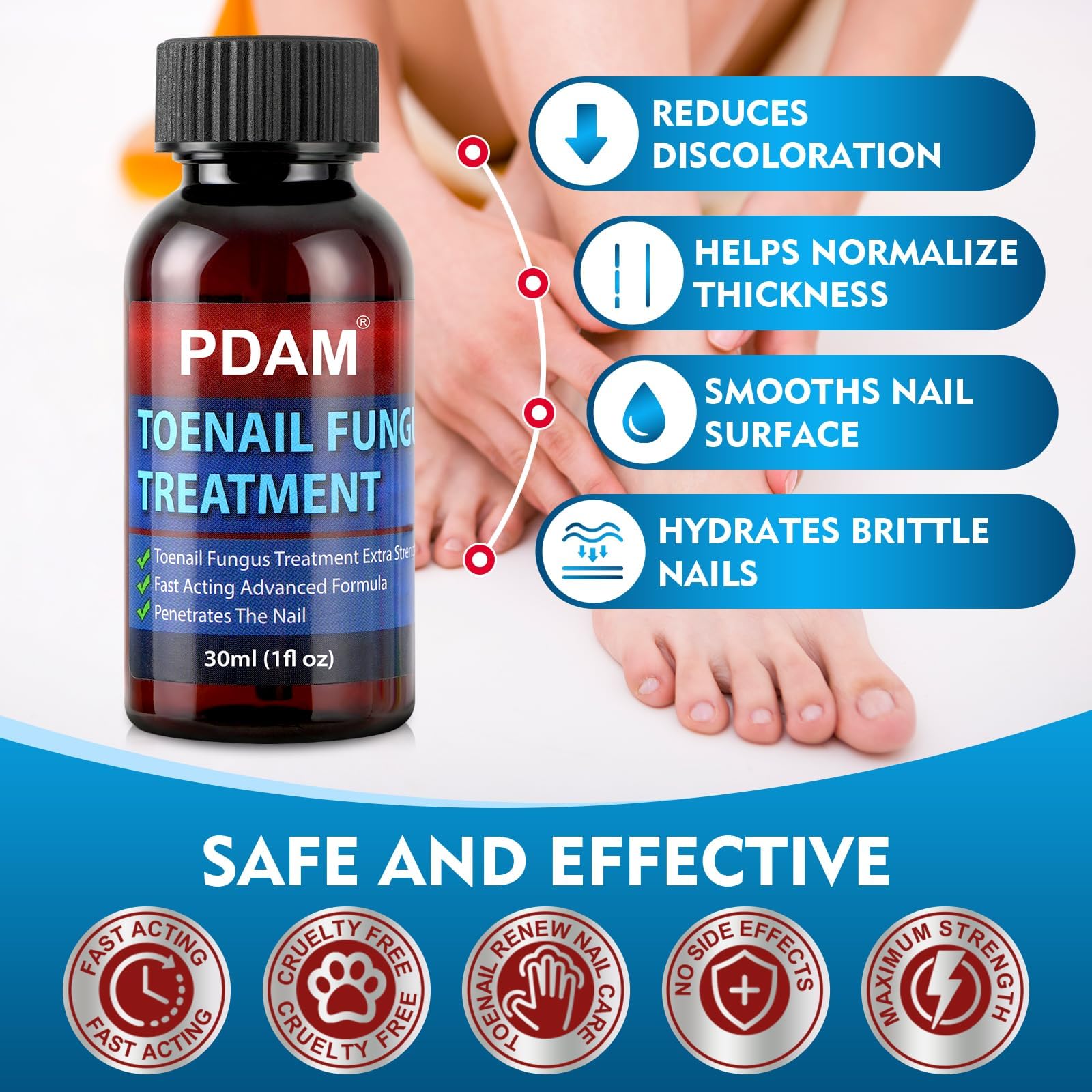 PDAM 60ml bottle on shelf reflects compact, at-home use