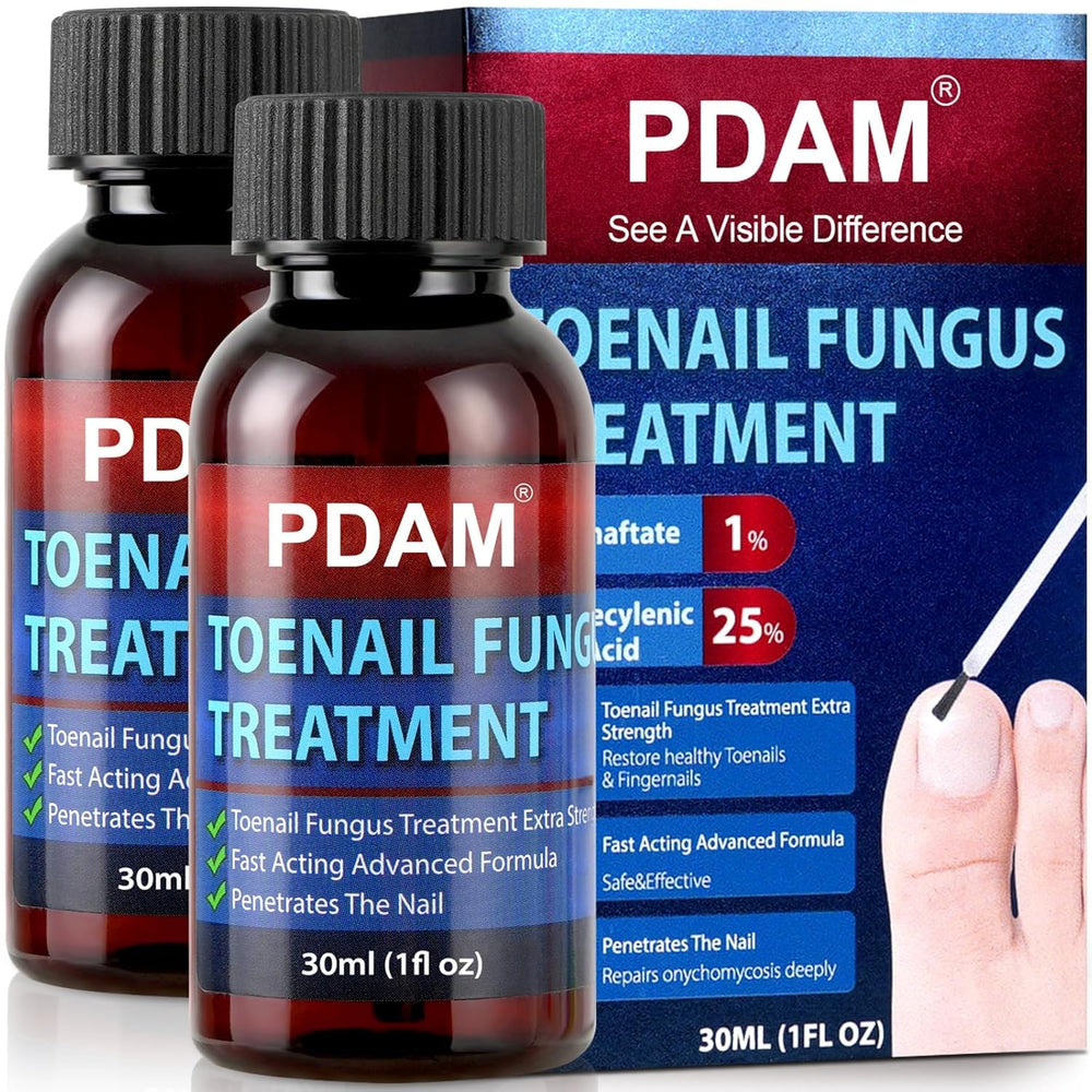 PDAM toenail fungus treatment bottle shown for fast-drying application benefits