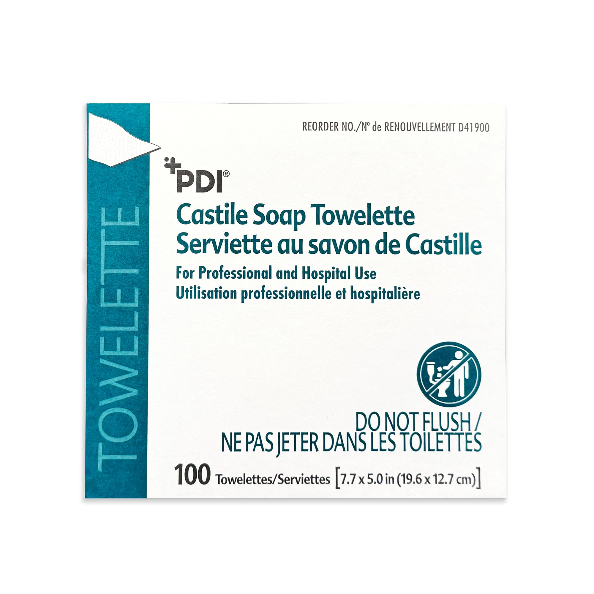 PDI Castile Soap Towelettes unfold to large cleansing surface.