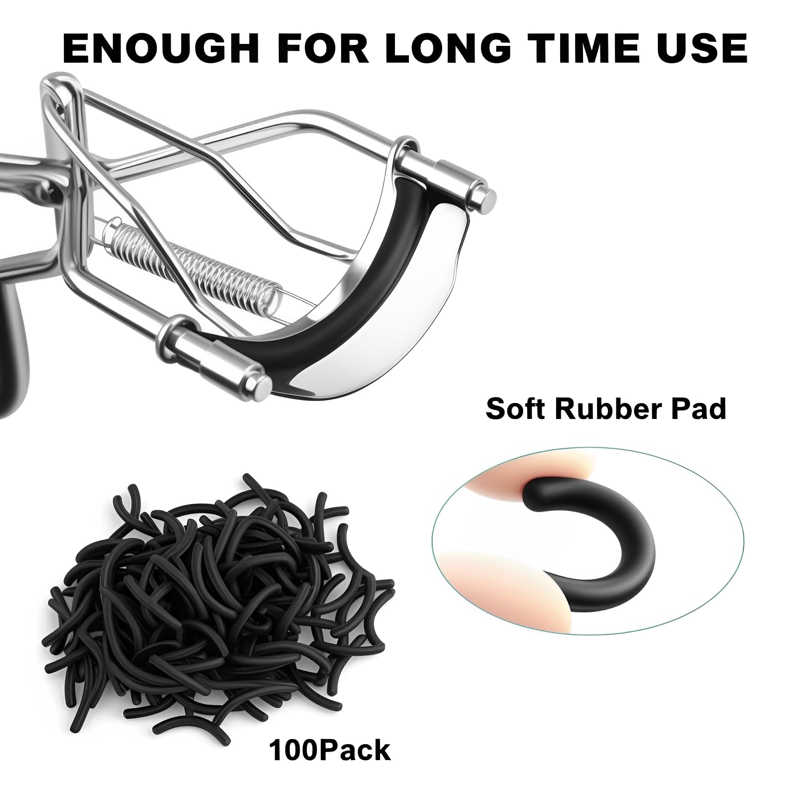 Pdtwq silicone eyelash curler refill closeup soft touch for gentle curls