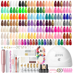 Peacecolor 83Pcs kit with UV lamp for at-home salon-quality manicures