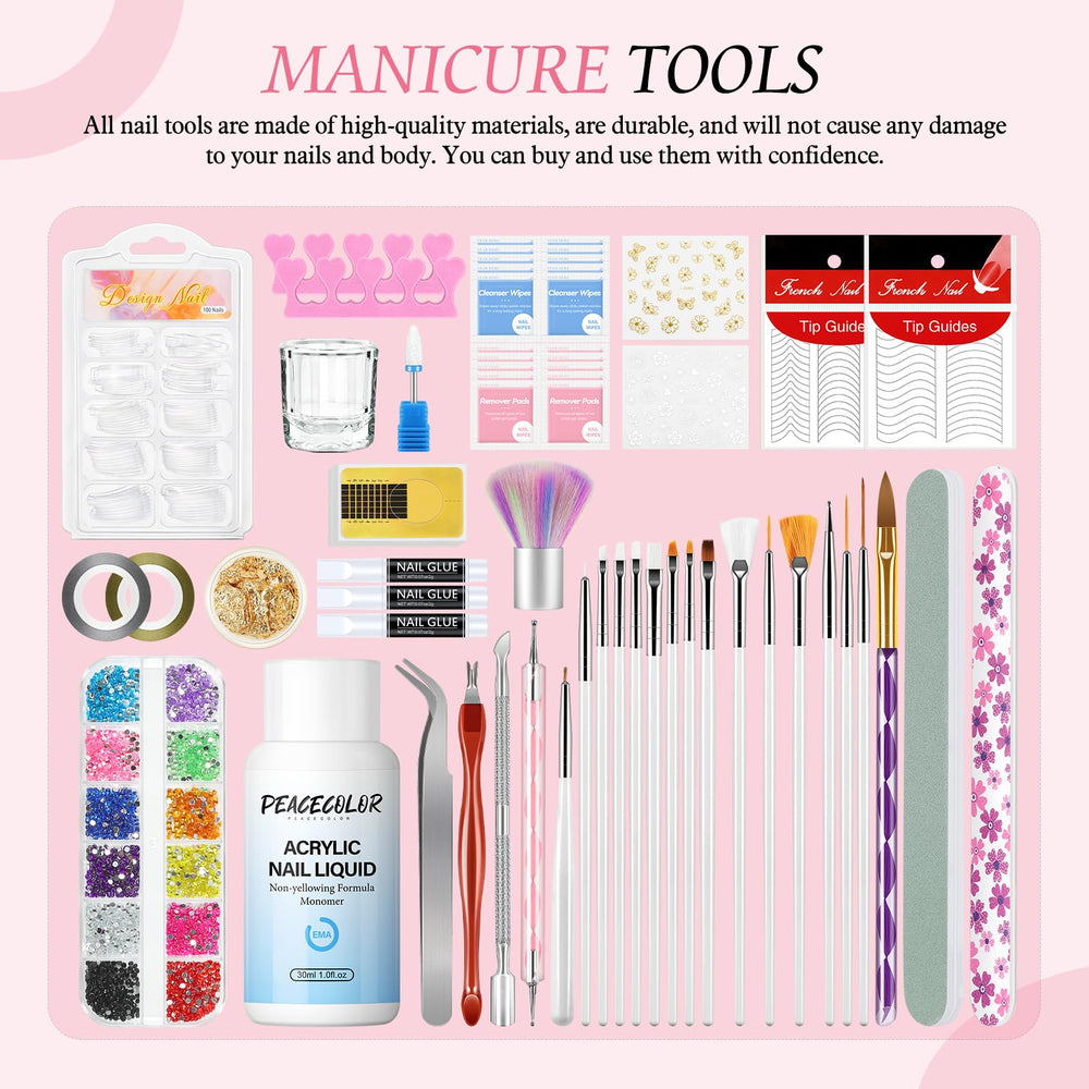 PEACECOLOR home salon nail kit in-use for DIY manicures
