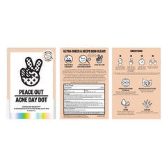 Peace Out Acne Day Dot thin patch on skin blends with complexion for day-long coverage.