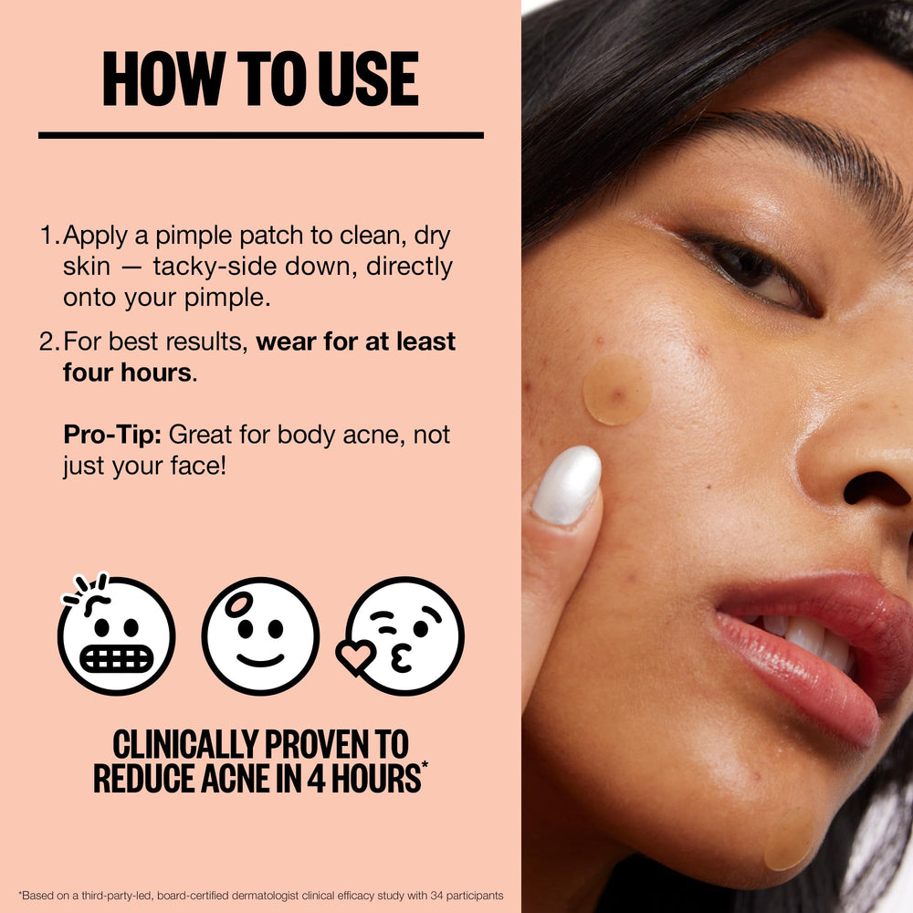 PEACE OUT Acne Healing Dots on nightstand beside skincare routine