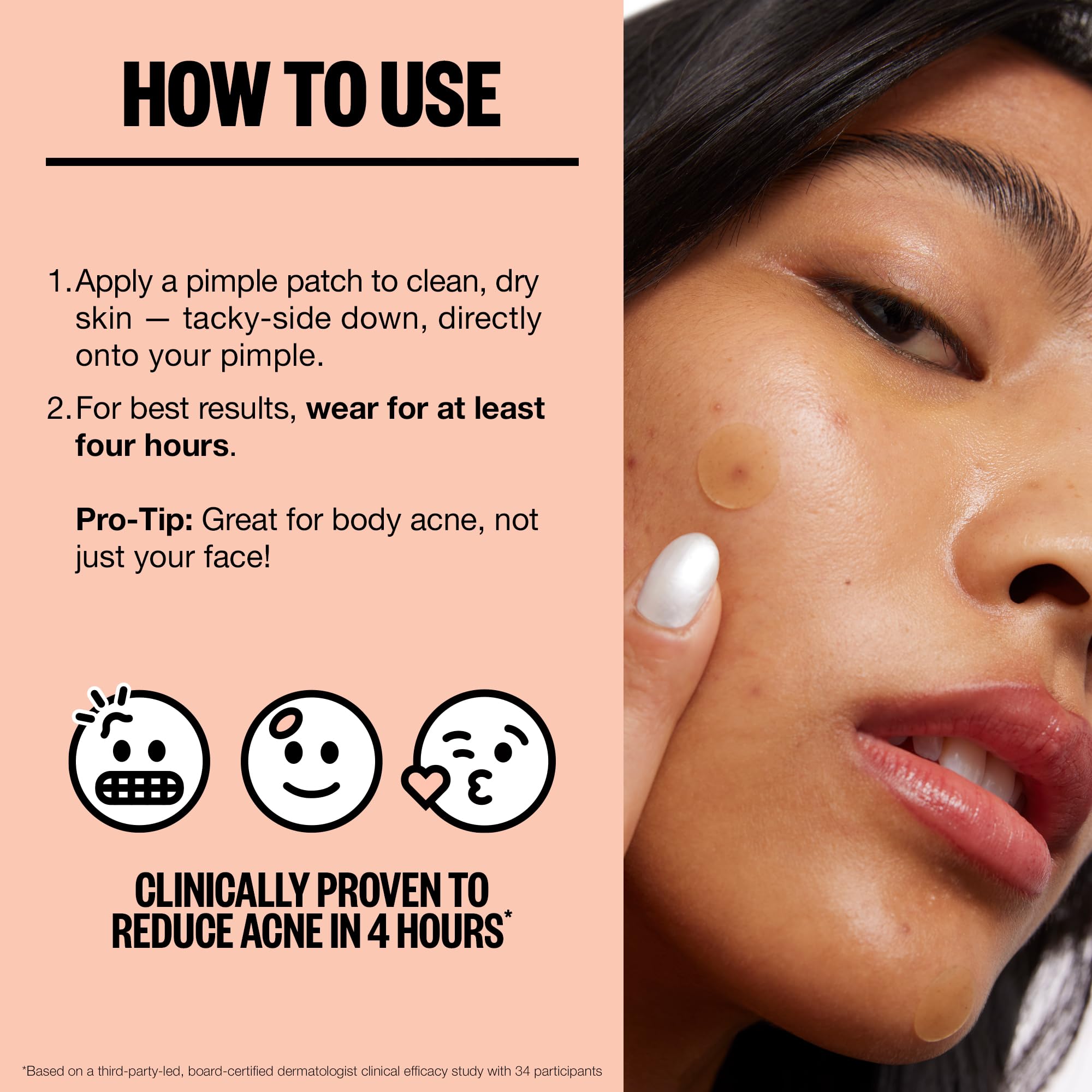 Peace Out Acne Healing Dots packaging inside view reveals sterile, vegan solution.