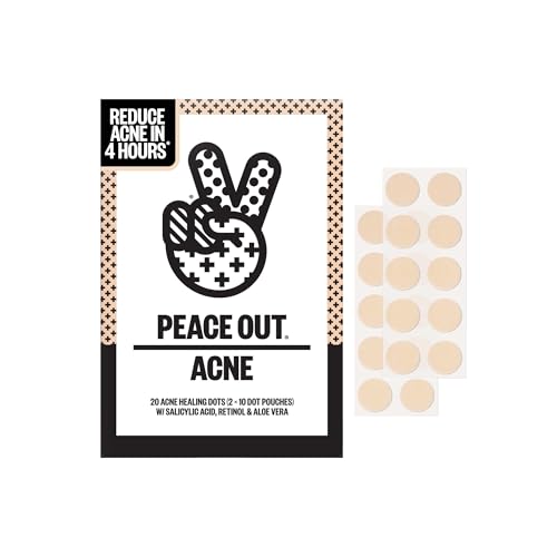 Peace Out Acne Healing Dots packaging showcases the award-winning patch for fast blemish care.