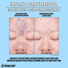 PEACE OUT Instant Pore Perfector matte-finish produces a shine-free, makeup-ready canvas