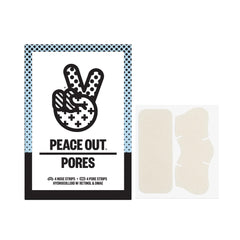 Peace Out Pores nose strip close-up highlighting oil absorption and dirt extraction.