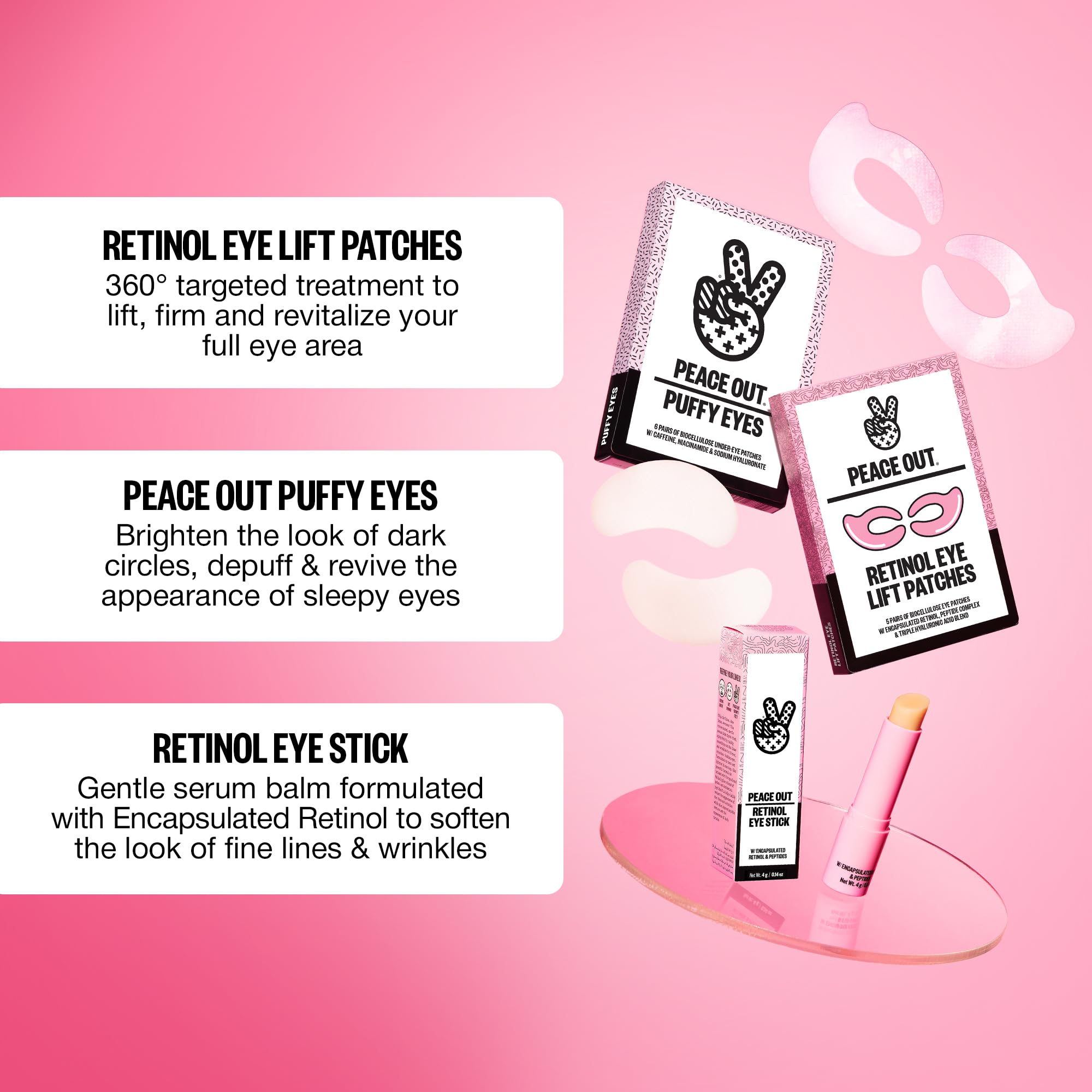 Peace Out night routine shot suggests use as part of evening skincare