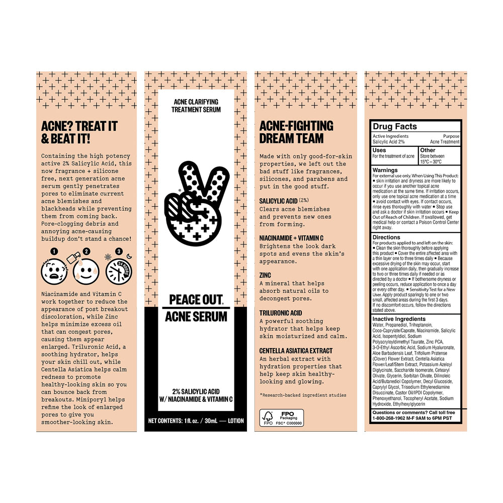 Peace Out Acne Serum blemish-closeup showing targeted spot treatment and texture smoothness