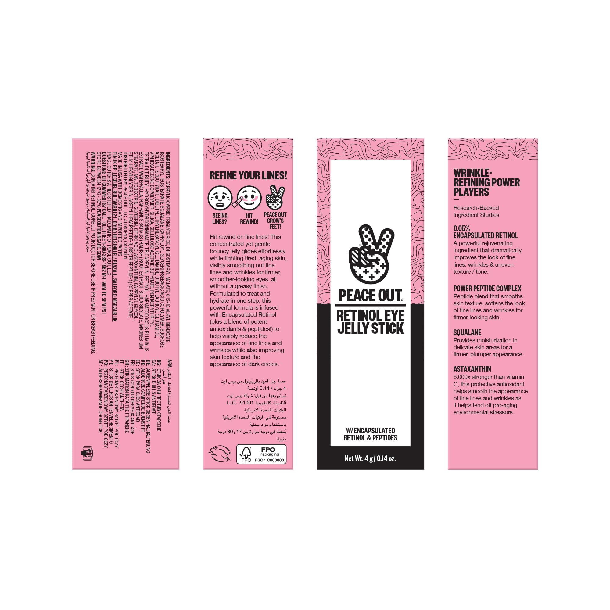 Peace Out Jelly Retinol Eye Stick encapsulated retinol for smoothing fine lines.