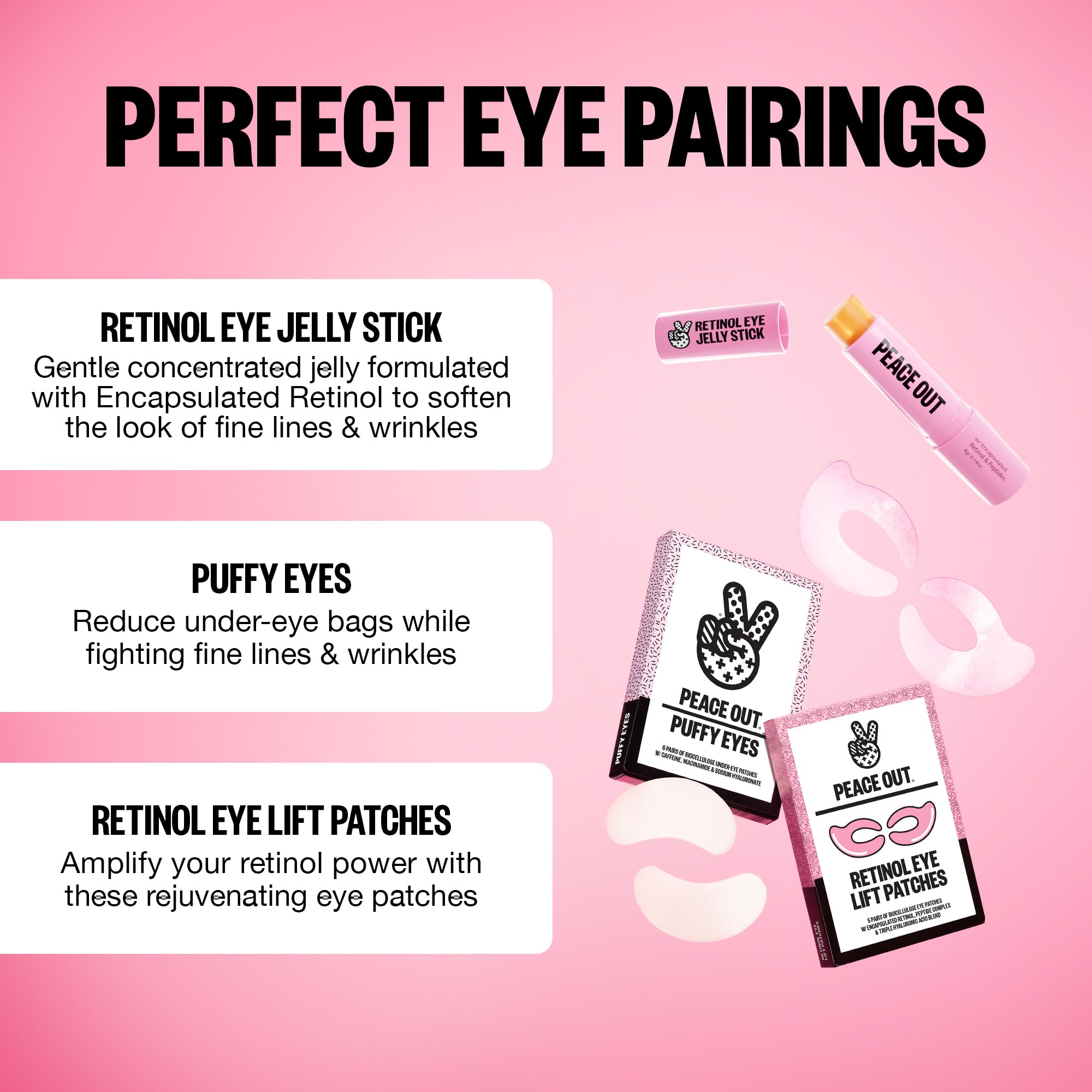 Peace Out jelly eye stick on under-eye area may reduce puffiness.