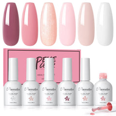 PEACECOLOR 10ml gel polish set in six neutral colors for versatile daily looks