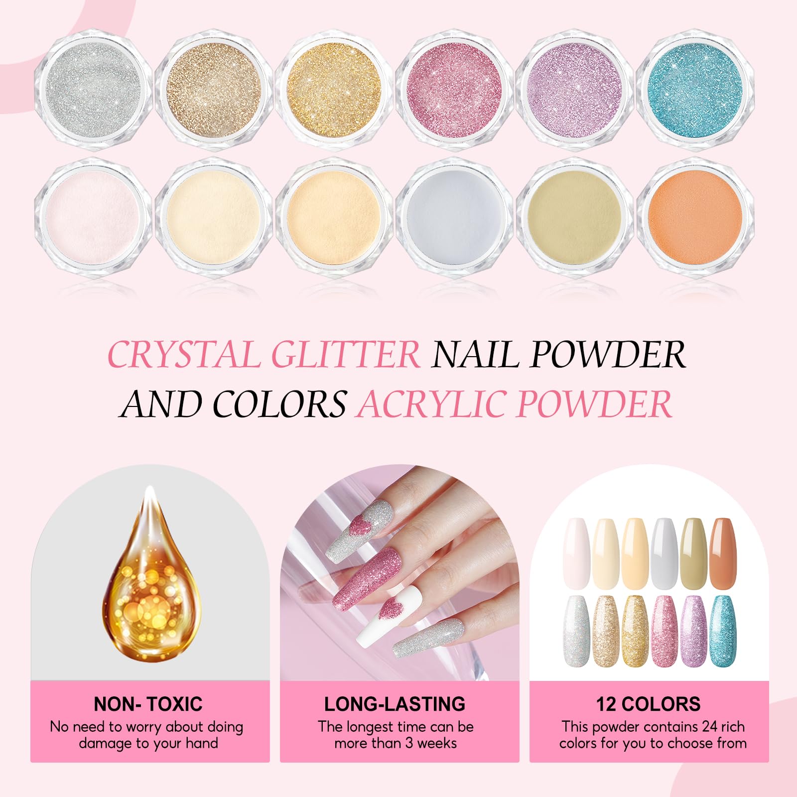 PEACECOLOR acrylic nail kit white powder for crisp French tips