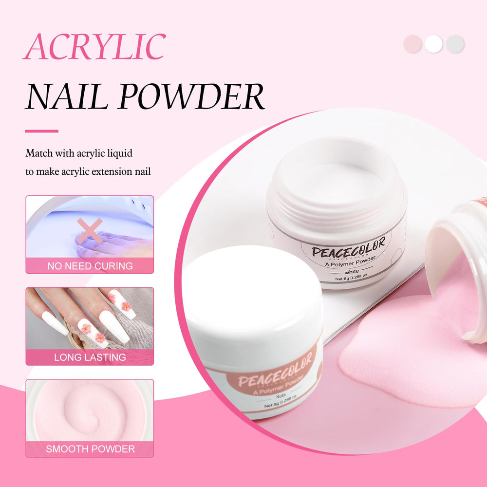 PEACECOLOR acrylic powder collection for extensions and color blends