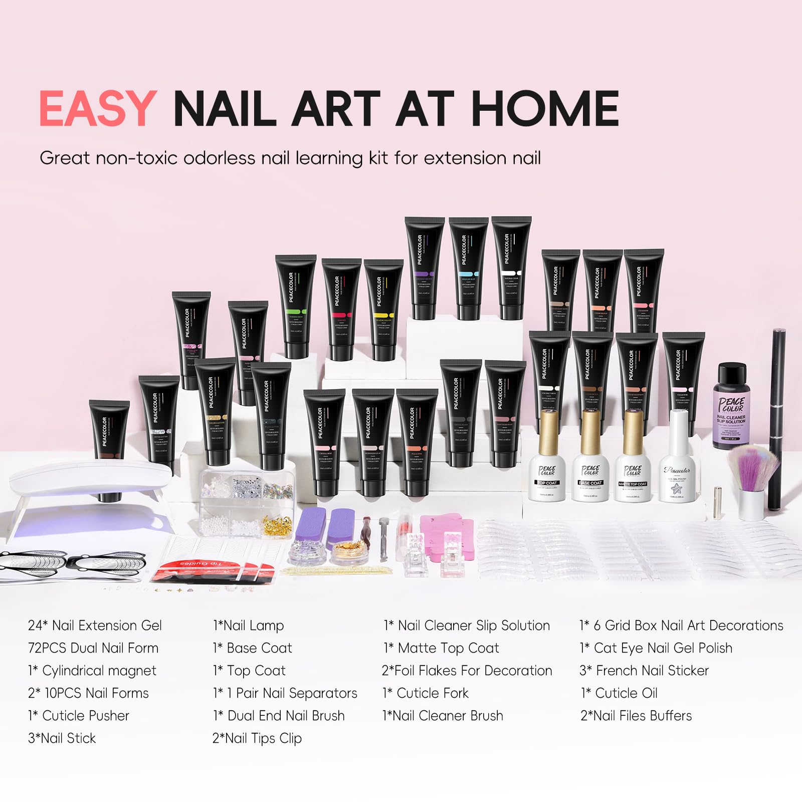 PEACECOLOR base coat and matte top coat 10ml bottle