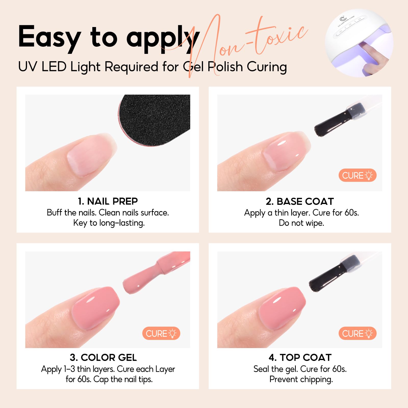 PEACECOLOR long-wear gel polish bottle designed for lasting color with proper prep