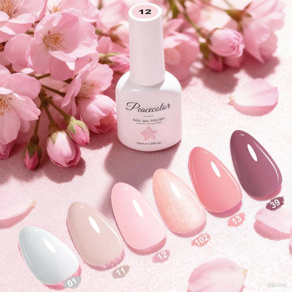 PEACECOLOR sheer nude gel polish bottle ideal for natural-looking nails