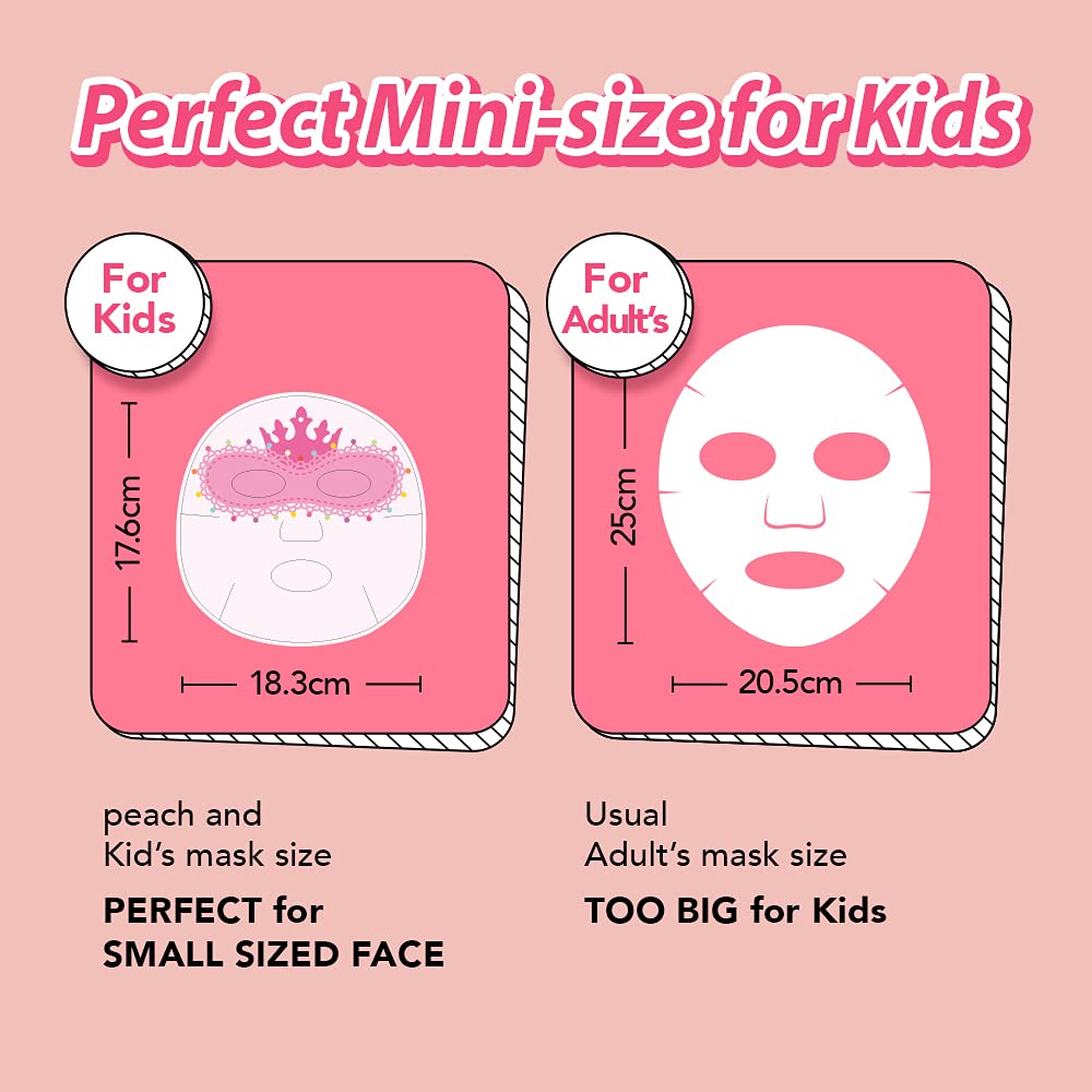 peach and Kids Face Mask wear time with steps illustration for use