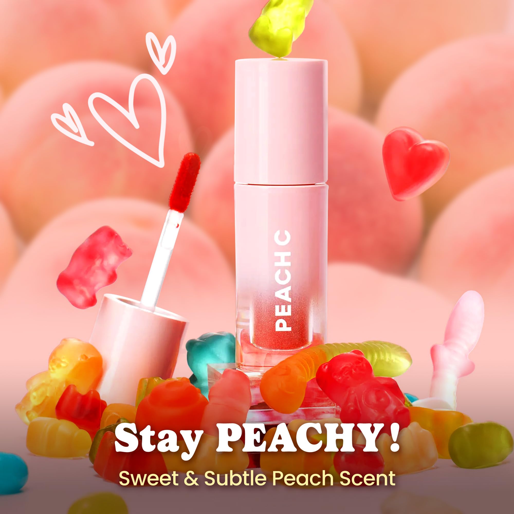 Peach C Jelly Beam Tint Jelly Shine closeup highlights glossy finish.