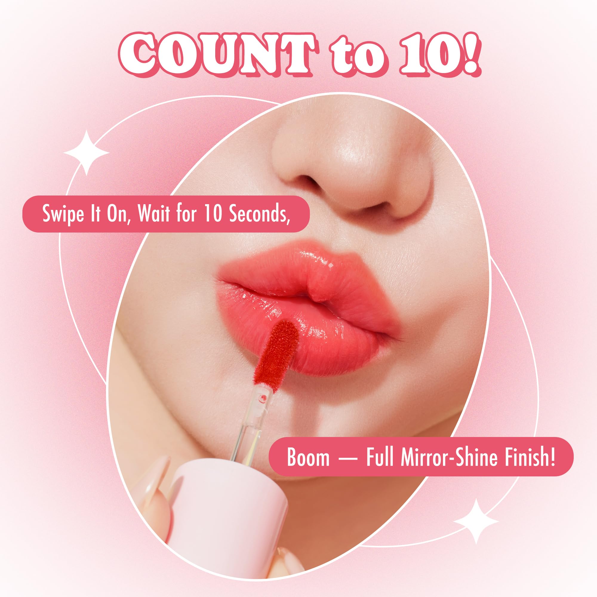 Peach C Jelly Beam Tint Lucky Touch lip gloss adds subtle pop and moisture.