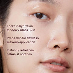 Close-up of Peach & Lily Glass Skin Veil Mist texture for even application