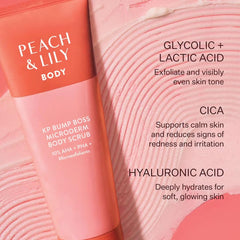 Peach & Lily KP Bump Boss ingredients highlight hyaluronic acid and tea tree.