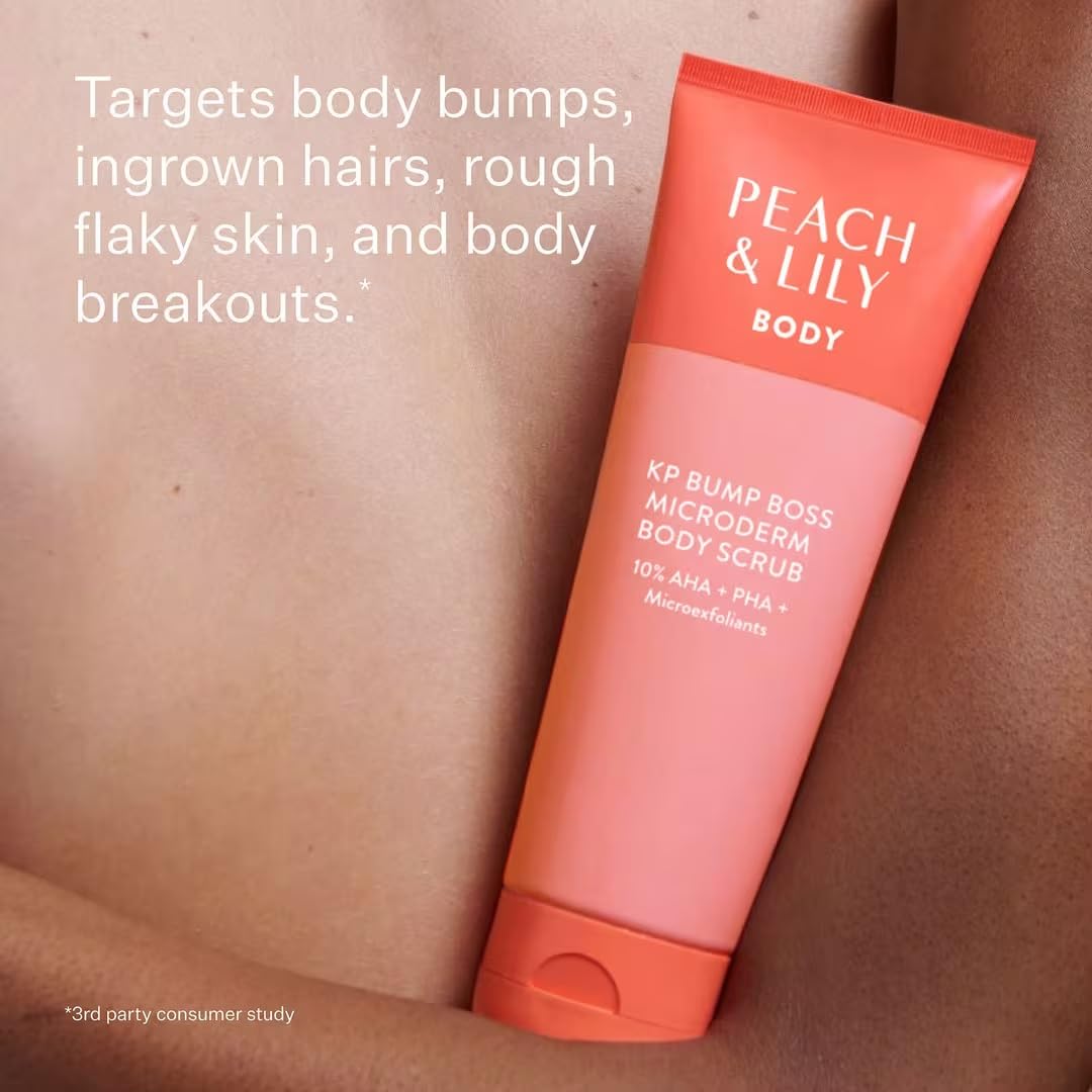 Peach & Lily KP Bump Boss microcrystal exfoliation close-up for KP relief.