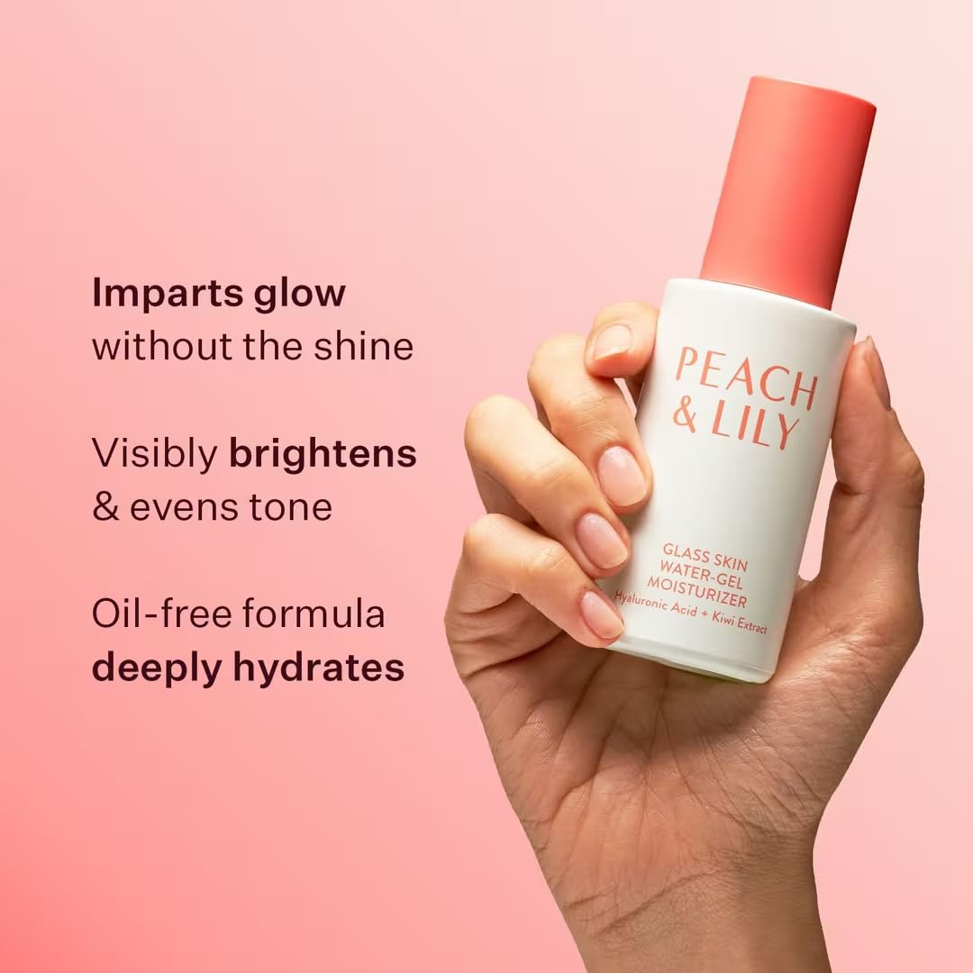 Peach & Lily packaging front-view emphasizes premium, vanity-ready presentation.