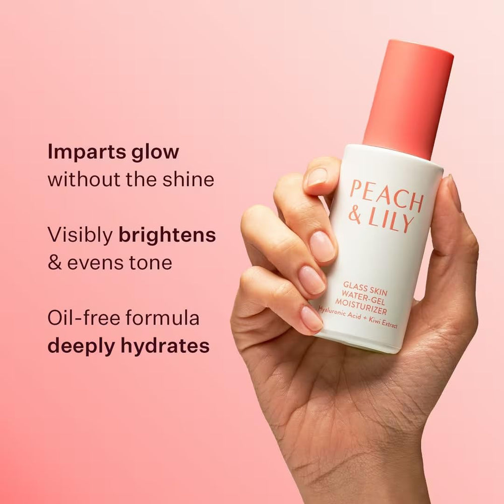 Peach & Lily packaging front-view emphasizes premium, vanity-ready presentation.