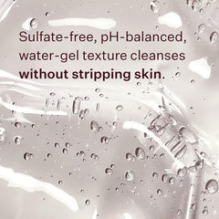 Peach & Lily Power Calm Gel Cleanser creating soft lather for effective cleansing.