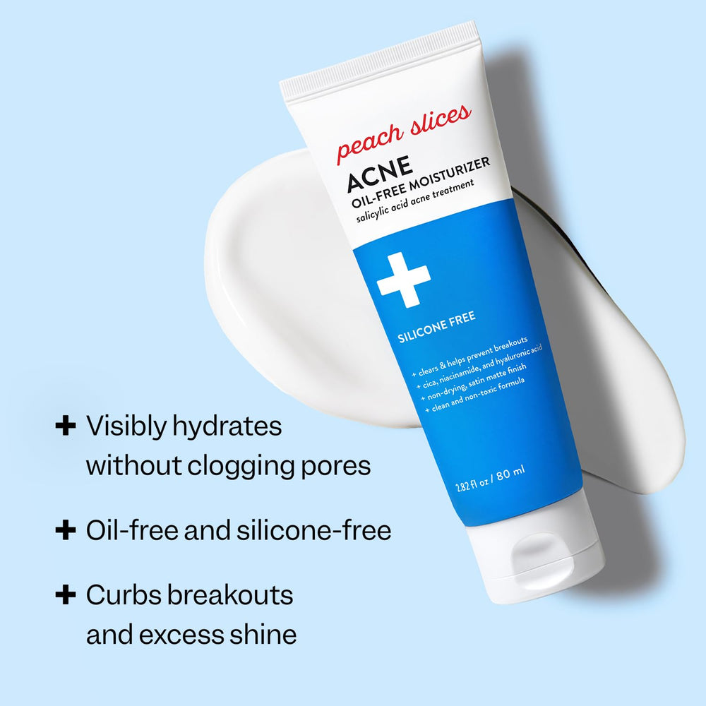 Peach Slices moisturizer being spread on hand for quick absorption.