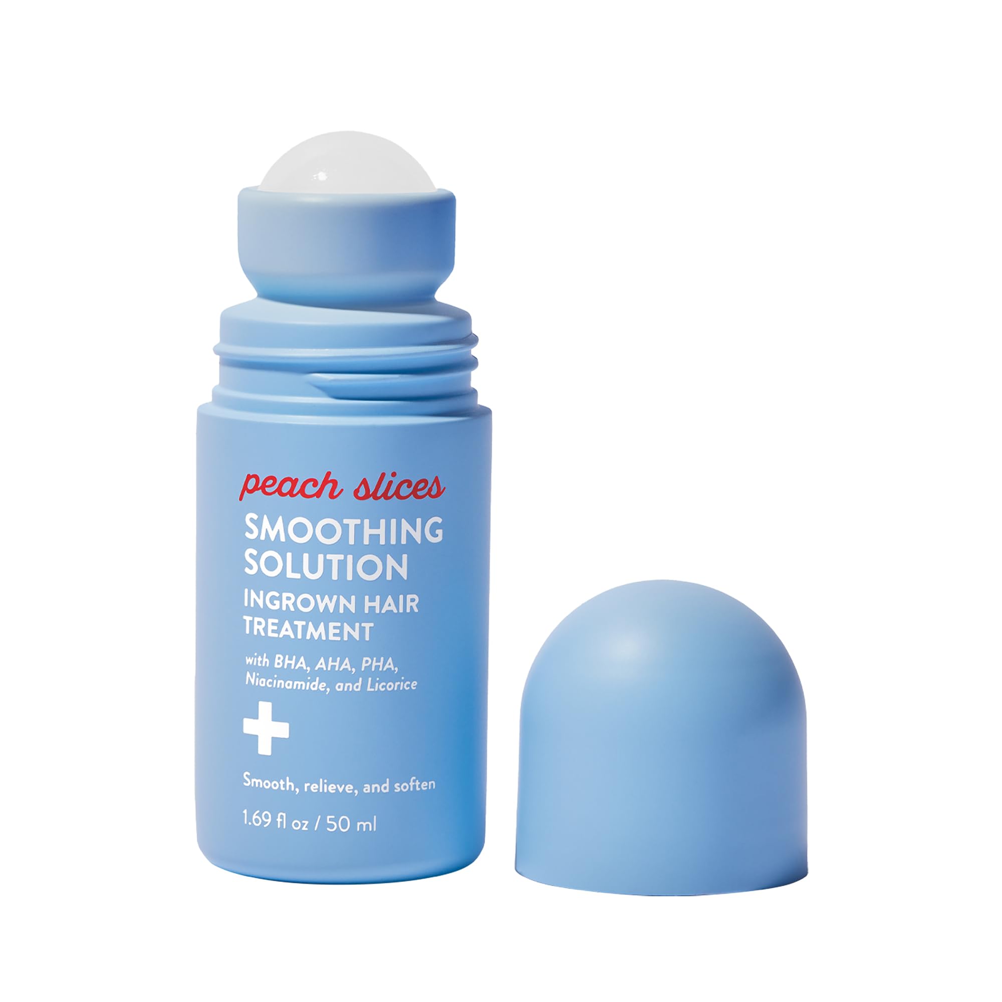 Peach Slices Smoothing Solution roller close-up, precise application for smoother skin