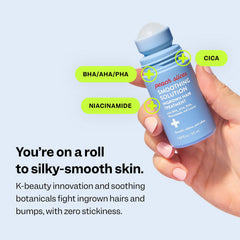 Peach Slices Smoothing Solution underarm application close-up, reducing irritation and bumps