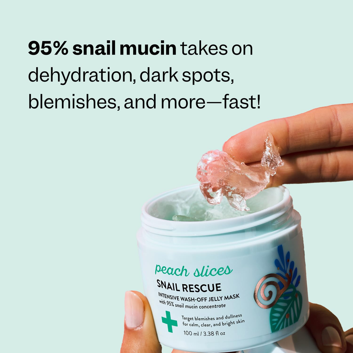 Peach Slices Snail Rescue jelly swirl shows smooth application and quick rinse experience.